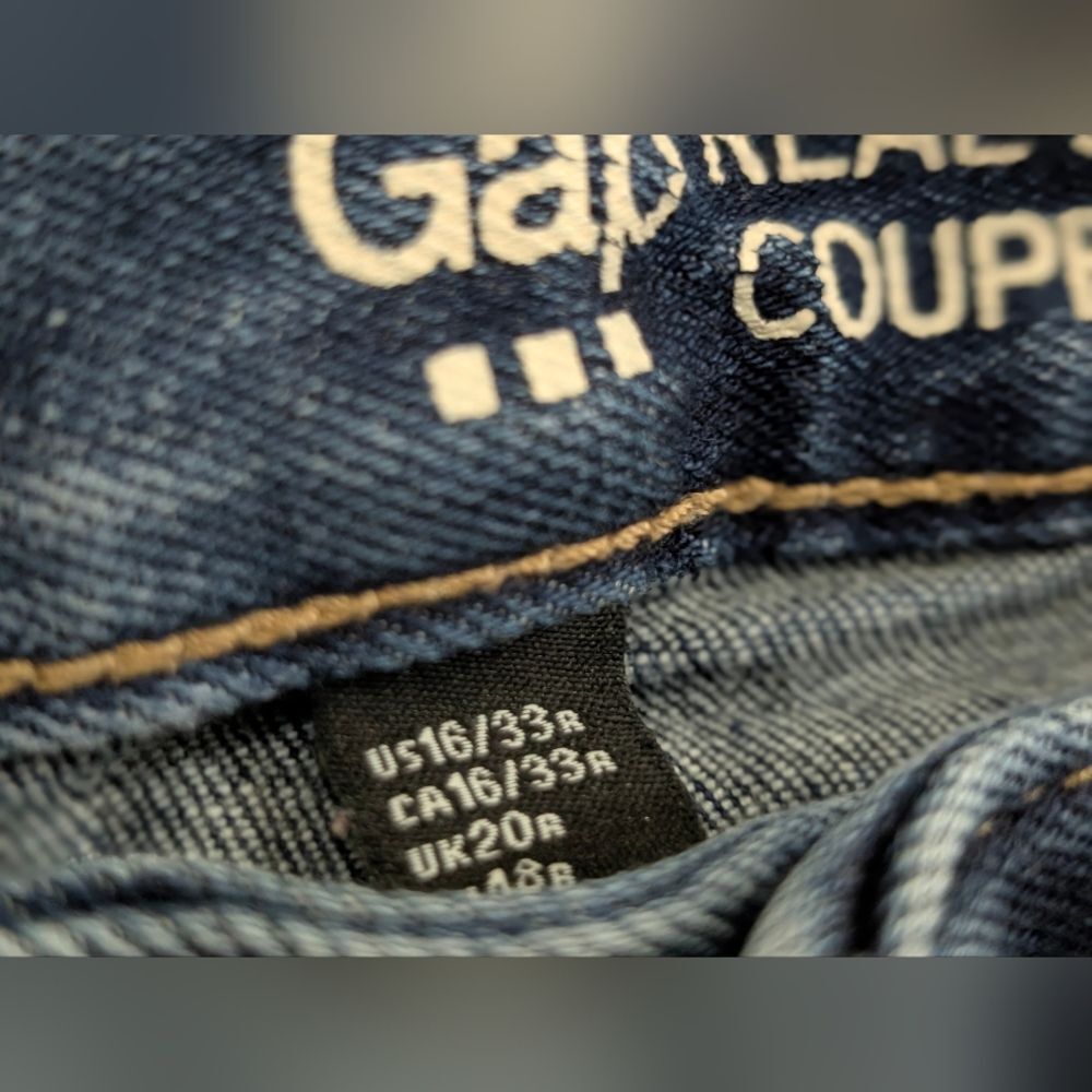 Gap Real Straight Dark Wash Denim Jeans Women’s 16 / 33R Clean Girl - Picture 4 of 5